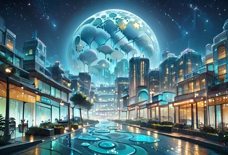 {{ (  score_9, score_8_up, score_7_up, score_6_up, Masterpiece, Highly Detailed, 8k, Volumetric Lighting, Shadows, Proper Lighting Effects, sl1m3d, slime-morph ) }}
BREAK
{{ Detailed Background ( Urban Landscape, Tall Buildings, Skyscraper, Nighttime, Full Moon, Stars, Sparse Clouds, Street Level, made of ice crystals ) }}