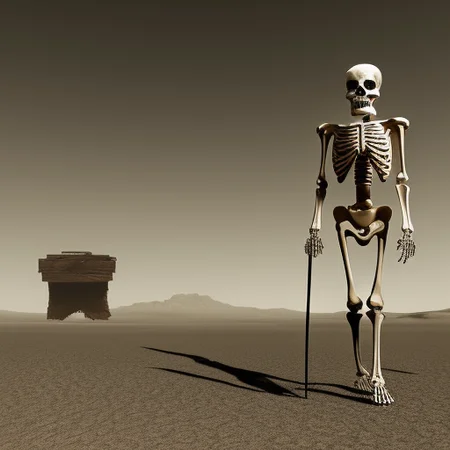 Skeleton, memento mori, desert, piotr-jablonski