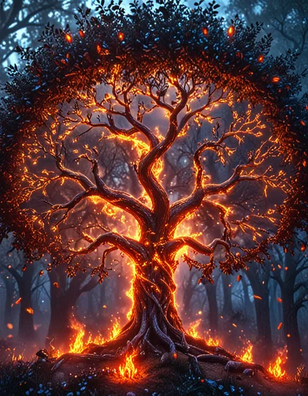 novuschroma style The Tree of Life with fire embers <lora:118_novuschroma_1:1>, <lora:sdxl_lightning_8step_lora:1>