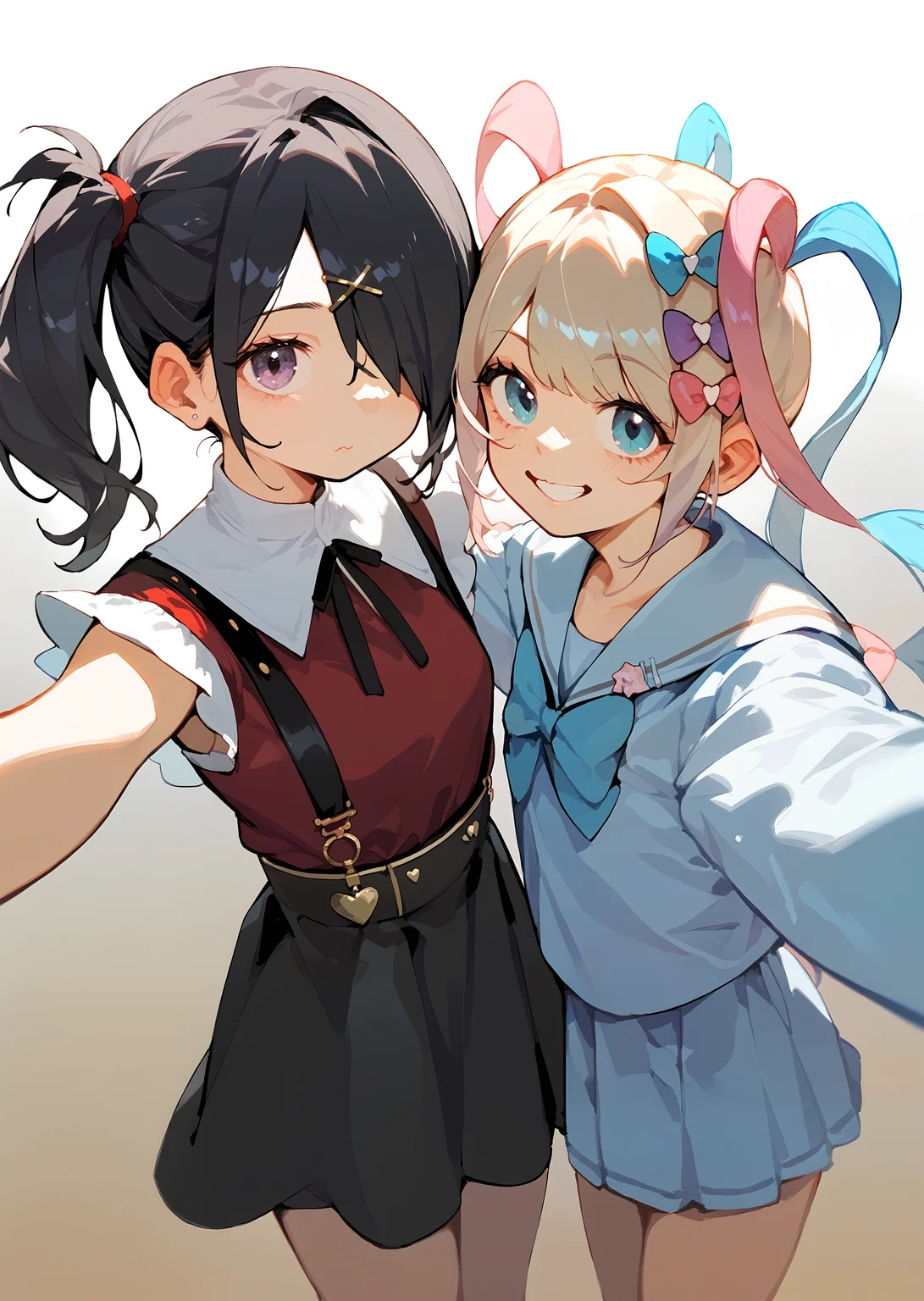 (score_9, score_8_up, score_7_up), 2girls, standing, (gradient background), selfie ADDCOMM
<lora:NGO-PO-v1A-000008:0.9>, 1girl, amechan, hair over one eye, closed mouth BREAK
1girl, kangel, smile,