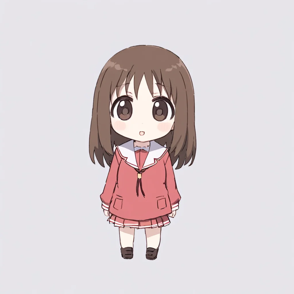 masterpiece, best quality, 1 girl, brown hair, kasuga ayumu, school uniform, big eyes, <lora:Kasuga_Ayumu_Osaka_SDXL_XL_Azumanga_Daioh_Epoch10:1>, full body, <lora:fumo3:0.8>, chibi, fumo