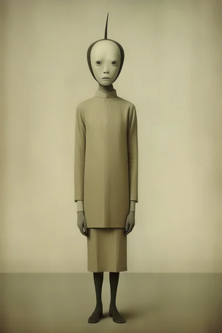 <lora:Gabriel Pacheco Style:1>Gabriel Pacheco Style - the japanese minimalism retro-television cryptid humanoid