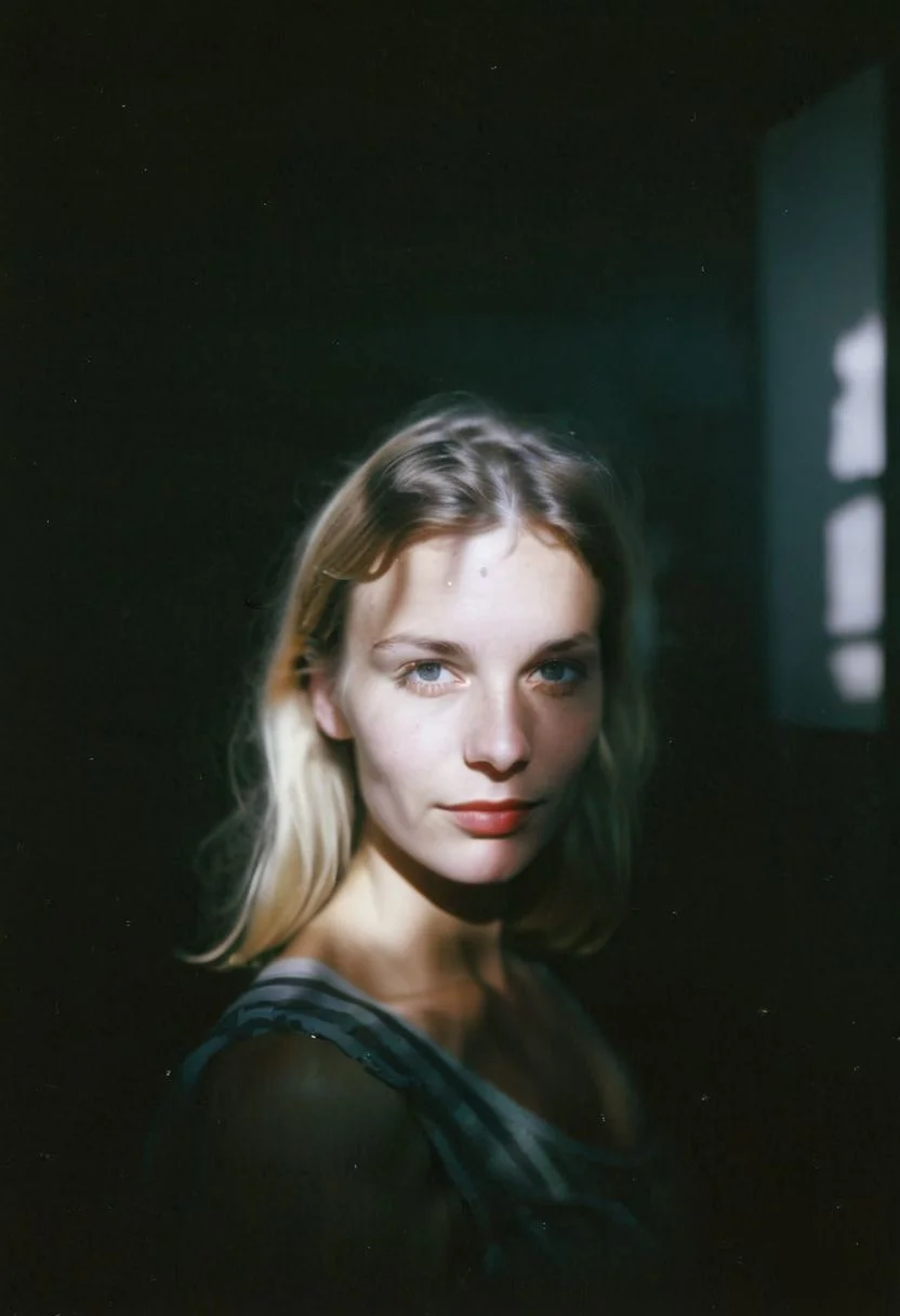 FP100C, instagram photo, portrait photo of 26 y.o german woman, perfect detailed eyes, natural skin, hard shadows, film grain