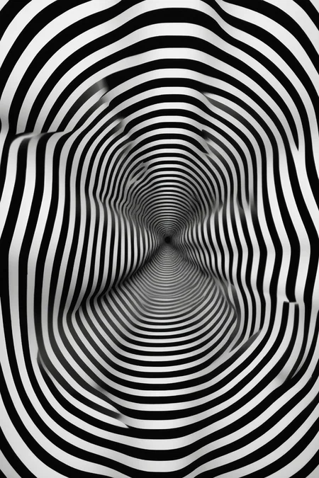 <lora:Op Art:1>Op Art - optical illusion, modern, dreamlike, floating shape with blurred edges