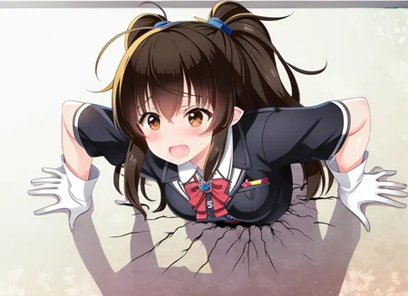 solo, girl, Trapped_In_Wall, stuck in wall, <lora:Trapped_In_Wall:1> DreamArtistBADHAND