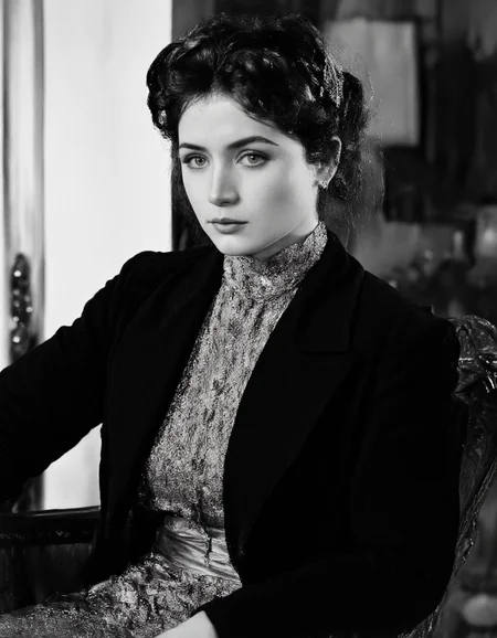 Portrait of pretty mature 45yo woman, <lora:1900s_Drama_Movie:1>, ArsMovieStill, movie still from a 1900s drama movie, <lora:anarmas_local_v2_large-merge_41v1_11v3_04_06_05_11v4_05:1>