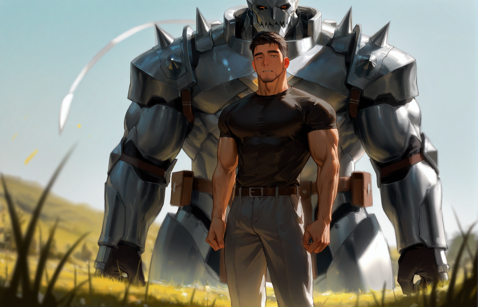 <lora:Random_style_lora_Illustrious:1>, ((rtxon, scenry, depth of field, wide shot, Alphonse Mucha)), man, ,, masterpiece,best quality,amazing quality,very aesthetic,high resolution,ultra-detailed,absurdres,
solo, male focus, muscular male, muscular male, bara, mature, (very short hair, beard, bara, mature, facial hair, stubble), facial hair, bara, mature,
aixiwuganda_(20222192), very awa, masterpiece, best quality, absurdres, newest, perfect quality, detailed background, intricate details,
<lora:slider_Body Type_alpha1.0_rank4_noxattn_last:2><lora:style_Anime Summer Days 2 Style SDXL_LoRA_Pony Diffusion V6 XL:.6><lora:slider_cfg_scale_boost:.7><lora:Artist6p:.55> Artist6p, Artist04p,<lora:slider_il_brightness_slider_d1:-1><lora:slider_il_contrast_slider_d1:-1><lora:slider_DarkSlider1.2_alpha1.0_rank16_full_300steps:-.6>