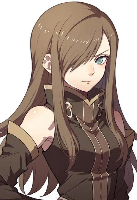 score_9, score_8_up, score_7_up, source_anime BREAK 1girl, solo,
<lora:zs_FE3HPortraitsXL:1> fe3hportraits, upper body, white background
<lora:teargrants-pdxl-nvwls-v1:1> tgrants, brown hair, hair over one eye, brown dress, bare shoulders, detached sleeves,