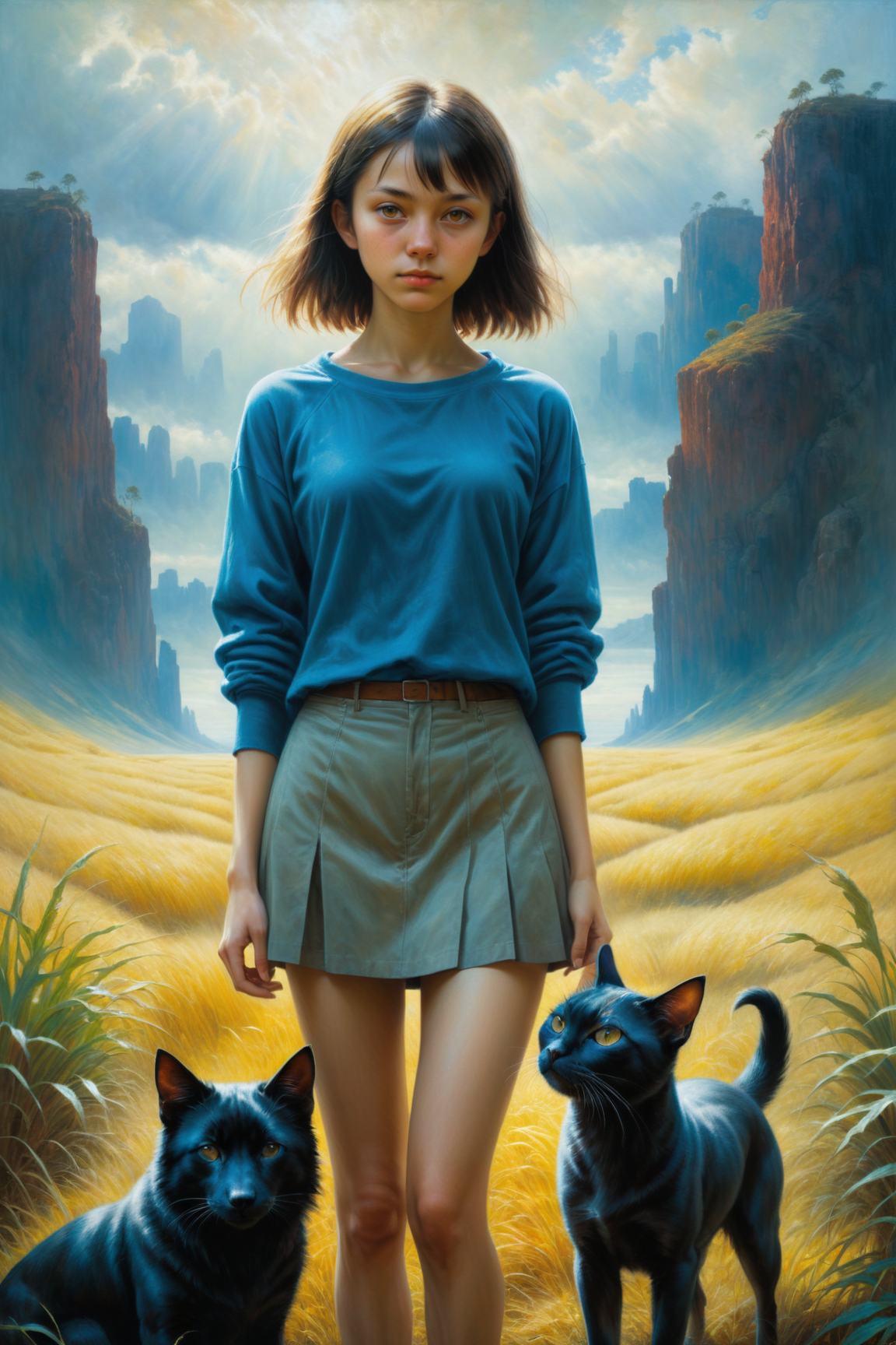 (by  Beksinski  and  Sven Nordqvist :1.20), (by  Natalia Rak  and  Stanley Artgerm  and  Junji Ito 0.80) ,   cute 18 year old woman and her pet  ,  oil painting <lora:oil_painting_envy_anime:0.60>
, full body length, photorealistic, radiant  <lora:more_art:0.30><lora:clothing_slider:2.00><lora:great_lighting:1.30><lora:aesthetic:1.15><lora:photorealistic_portrait:1.25><lora:RMSDXL_Enhance:0.45><lora:RMSDXL_Creative:0.35><lora:RMSDXL_Photo:0.45><lora:RMSDXL_Darkness_Cinema:0.50><lora:XDetail_heavy:0.45><lora:perfect_eyes:0.15><lora:perfect_hands:0.15><lora:midjourney:-0.15><lora:looking_at_viewer:0.75><lora:dpo:0.25>