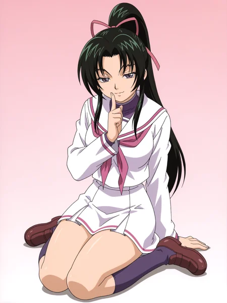 <lora:Shigure Kousaka:1>,shigure kousaka,seductive smile, white school uniform,full body,
