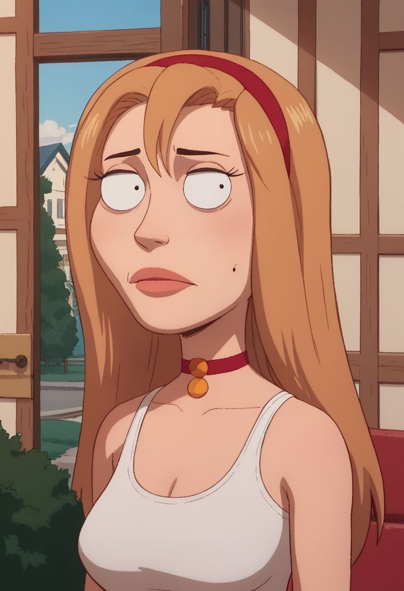 score_9, score_8_up, score_7_up, solo, 1girl, Jillian, perfect eyes, red choker, wearing a blouse,