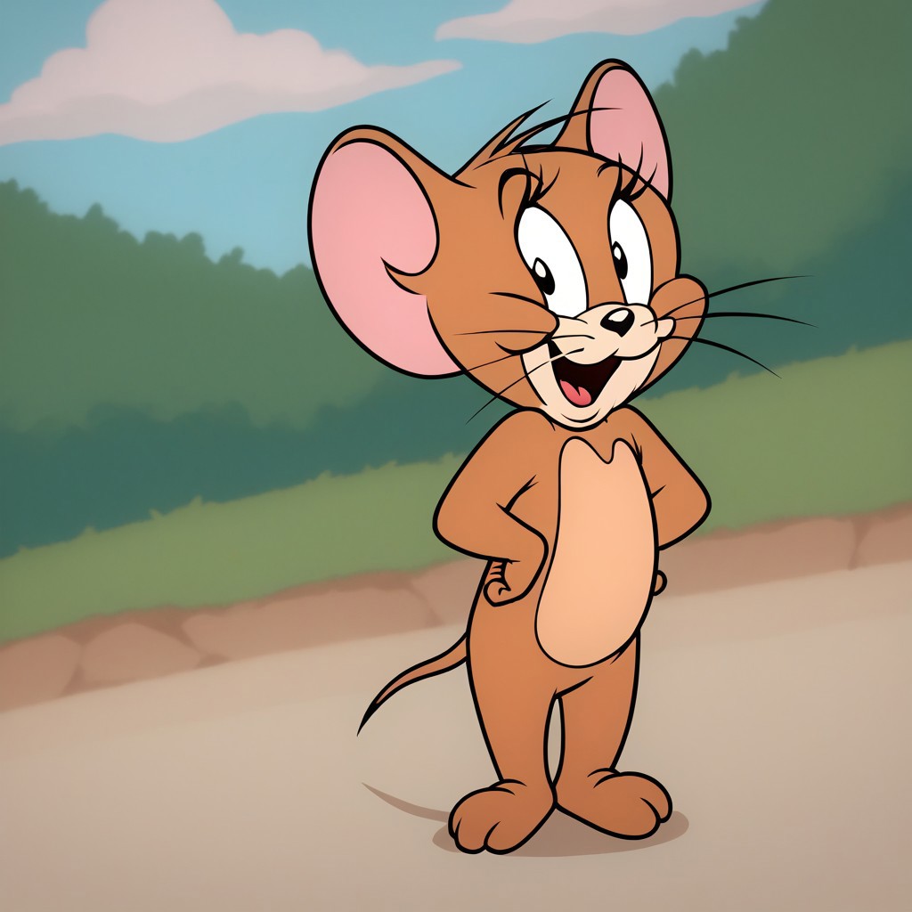 score_9, score_8, score_9, BREAK, jerry, mouse, whiskers, mouse ears, mouse tail, outdoors, cute,