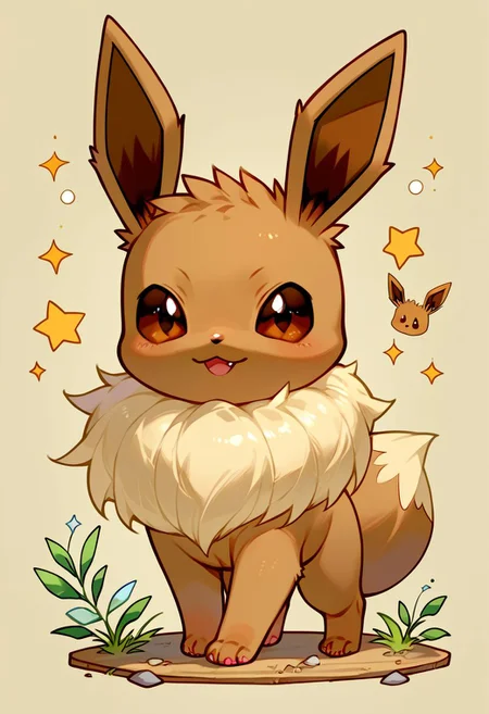 score_9, score_8_up, score_7_up, source_anime, solo, Eevee, looking at the viewer, (Feral eevee, chibi body:1.3), excite, dancing, simple background, (detailed image, high resolution, 5k resolution:1.0), (chibi art style:1.1)