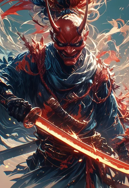 score_9, score_8_up, score_7_up, hkwarrior, Inkblast, A warrior holding a sword, realistic,