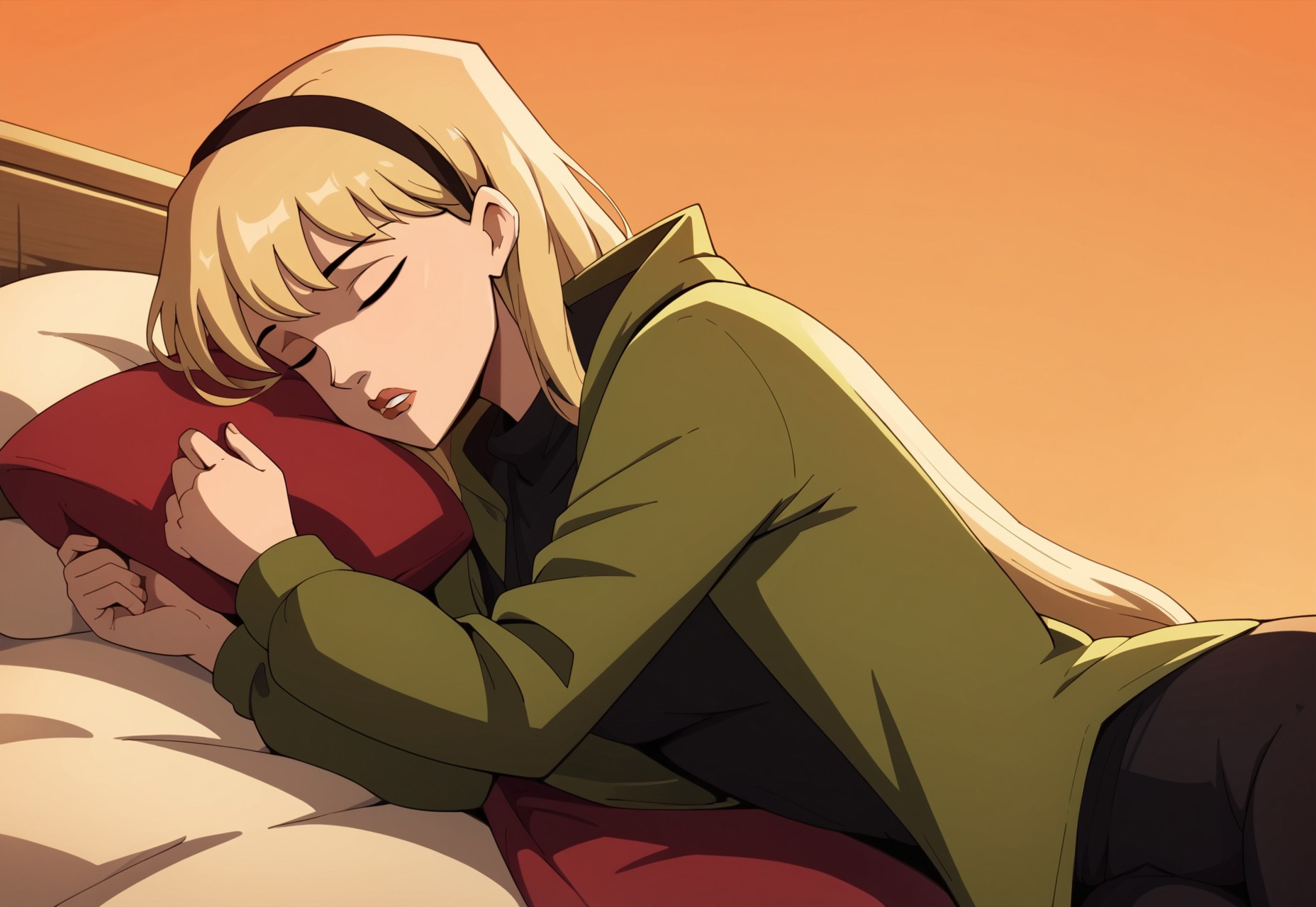 score_9, score_8, score_7, source_cartoon, gwen stacy, sleeping