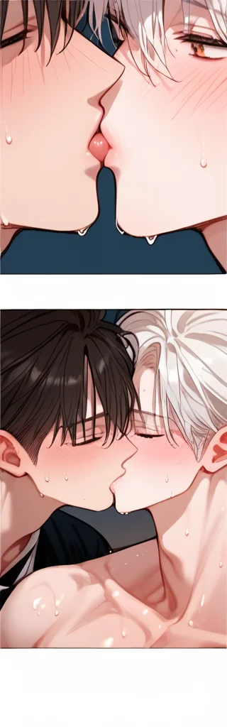 <lora:yaoi comic border:0.8>,Score_9,Score_8_up,Score_7_up,2boys,white hair,maid,kiss,yaoi,2 comic pages,yaoi comic,sweat,<lora:AIU 0.3v:1>,<lora:add-detail-xl:0.7>,