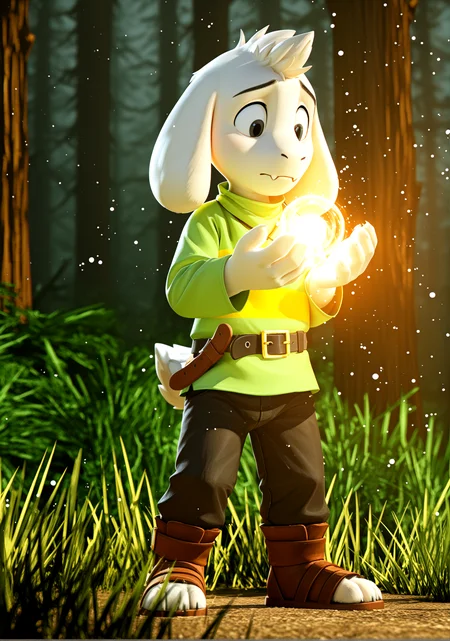 (impressionist painting:1.3), 1boy, <lora:AsrielIllustriousNAI-000030:0.8> Asriel Dreemurr, undertale, caprine, boss monster, cub, young, black eyes
dark forest BREAK
bottomwear, belt, footwear, toeless footwear, belt, glowing, sad, kneel, casting magic, magic in hands, particles, low angle, CGI, 3D, HDR, IMAX, particles, cinematic shadows, cinematic light, (ambient occlusion, raytracing, film-style contrast, chromatic aberration, depth of field), detailed background, <lora:spo_sdxl_10ep_4k-data_lora_webui:1> perfect quality, best quality, detailed environment, clear composition, absurdres, very aesthetic, high resolution, newest (masterwork, masterpiece, hyper-detailed, 8k uhd), BREAK
(SuperQuality:1.0) ~ (SuperQuality:1.2)âââ