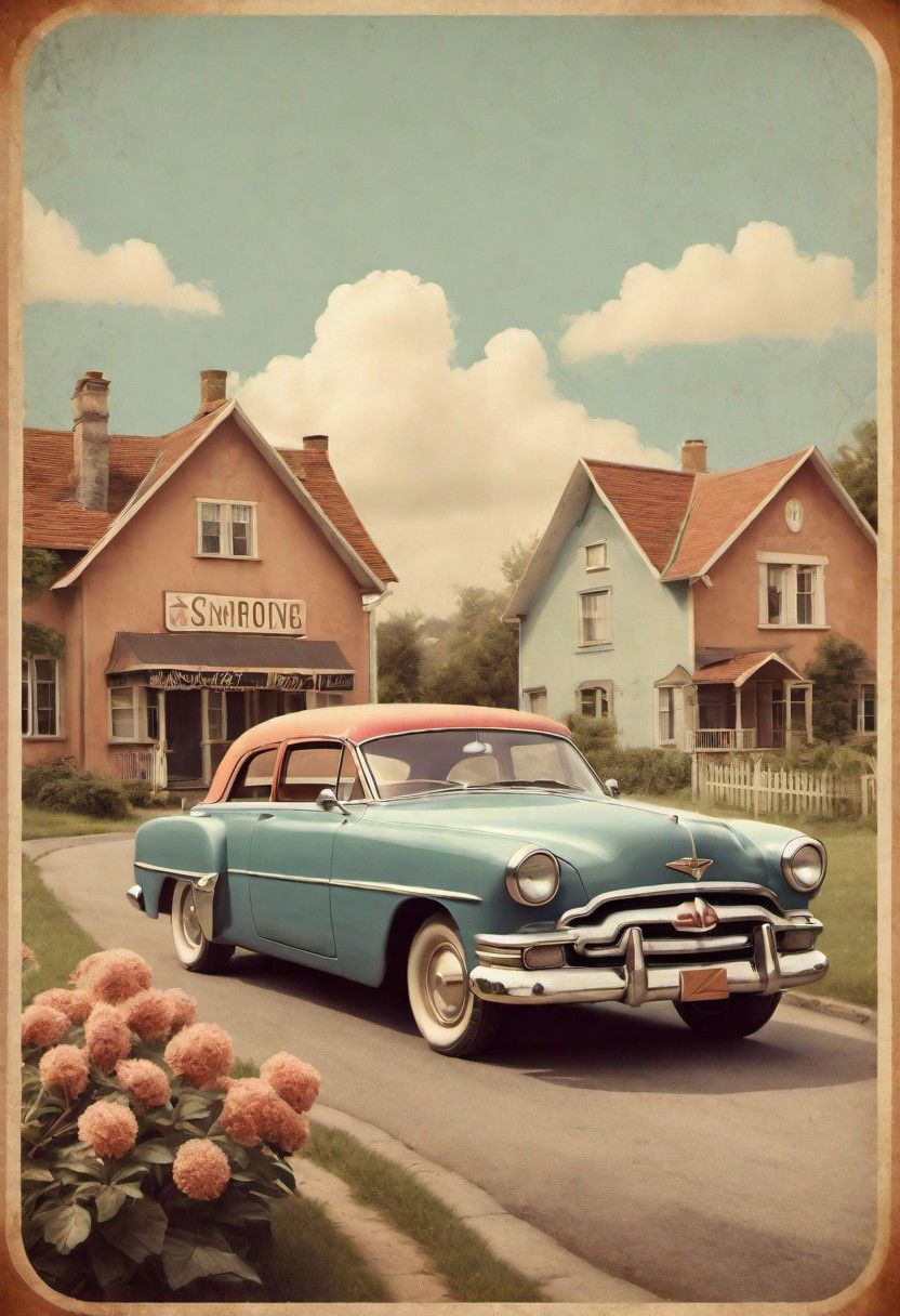Design a nostalgic and charming image with a vintage aesthetic, reminiscent of a bygone era.