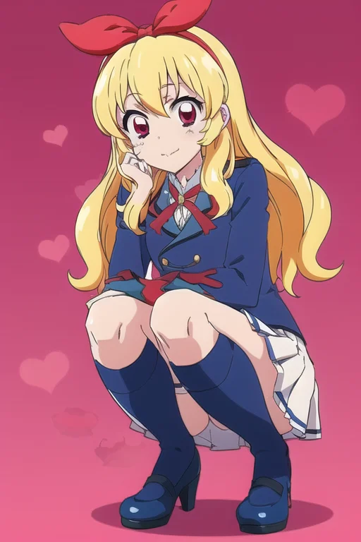 <lora:ichigo-hosshimiya_epoch-02:0.7>, hoshimiya ichigo, 1girl, full body, disgust, squatting, looking at viewer,