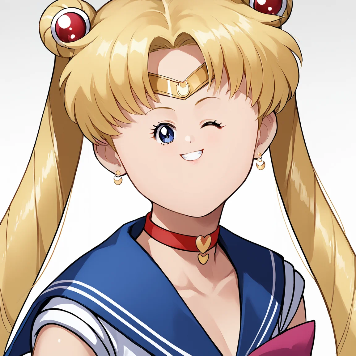 score 9,score 8 up, score 7 up,score 6 up <lora:smolface:1> small face,
source_anime, sailor moon, Tsukino Usagi, blonde hair, wink,smile