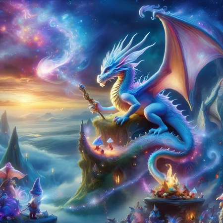 (best quality)++, (masterpiece)++, (detailed)+, elf on the shelf fighting a Dragon, (fantasy illustration)1.3, enchanting Dragon, elf on the shelf, mystical design, (many gnomes)1.4 (whimsical charm).4 Otherworldly charm, mystical sky, (Luis Royo)1.2, (Yoshitaka Amano)1.1, moonlit night, soft colors, (detailed cloudscape)1.3, (high-resolution)1.2 (gnomes everywhere)1.2 , <lora:DonM3t3rn1tyXL-v1.1:0.8> DonM3t3rn1tyXL <lora:DonMD1g174l4sc3nc10nXL:0.8> DonMD1g174l4sc3nc10nXL  <lora:Dragons:0.8> dragon <lora:EnvyMagicalXL01:0.8> magical <lora:FantasyLandscape:0.8> FanLan