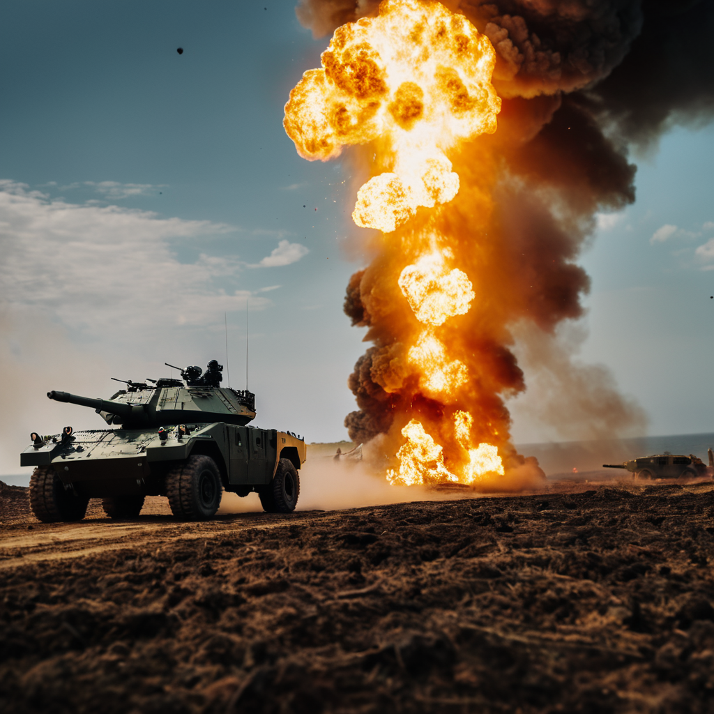 cinematic film still of  <lora:add-detail-xl:1>0
<lora:detailed:0.3>
<lora:perfection style:0.3>
<lora:xl_more_art-full_v1:0.3>
 <lora:halo style:0.9>
a fire is burning in the middle of a field,sky,military,no humans,ocean,fire,letterboxed,ground vehicle,scenery,smoke,military vehicle,explosion,tank,ship , cinematic, filmic, dramatic light, sci fi, action themed, futuristic, halo style, shallow depth of field, vignette, highly detailed, high budget, bokeh, cinemascope, moody, epic, gorgeous, film grain, grainy