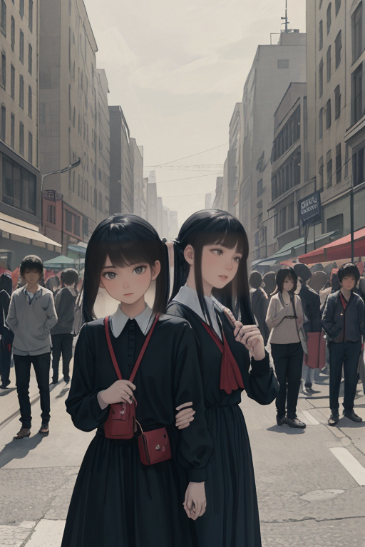 day,2girls,street,crowds
<lora:LCM_LoRA_Weights_SD15:1>
 <lora:Shinjuku:0> <lora:Shinjuku_LBW_L:0.7>
