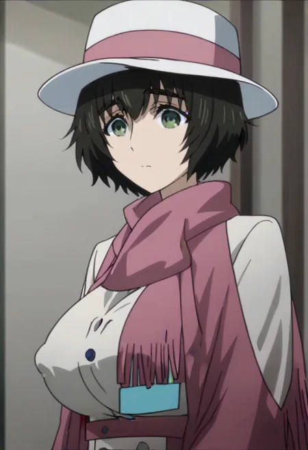 source_anime, official anime artwork, screencap, anime screencap, best quality, <lora:Mayuri_Shiina:1>solo girl, green eyes, thick eyebrows, Mayuri coat, white headwear, ,,,,,,,,,,,,,,,,,anime coloring, anime screencap, 1girl,Solo ,, anime,PUFFY nipple,huge breasts,,,official art, Uncensored ,Unedited ,,,,,,,,,,,,,,