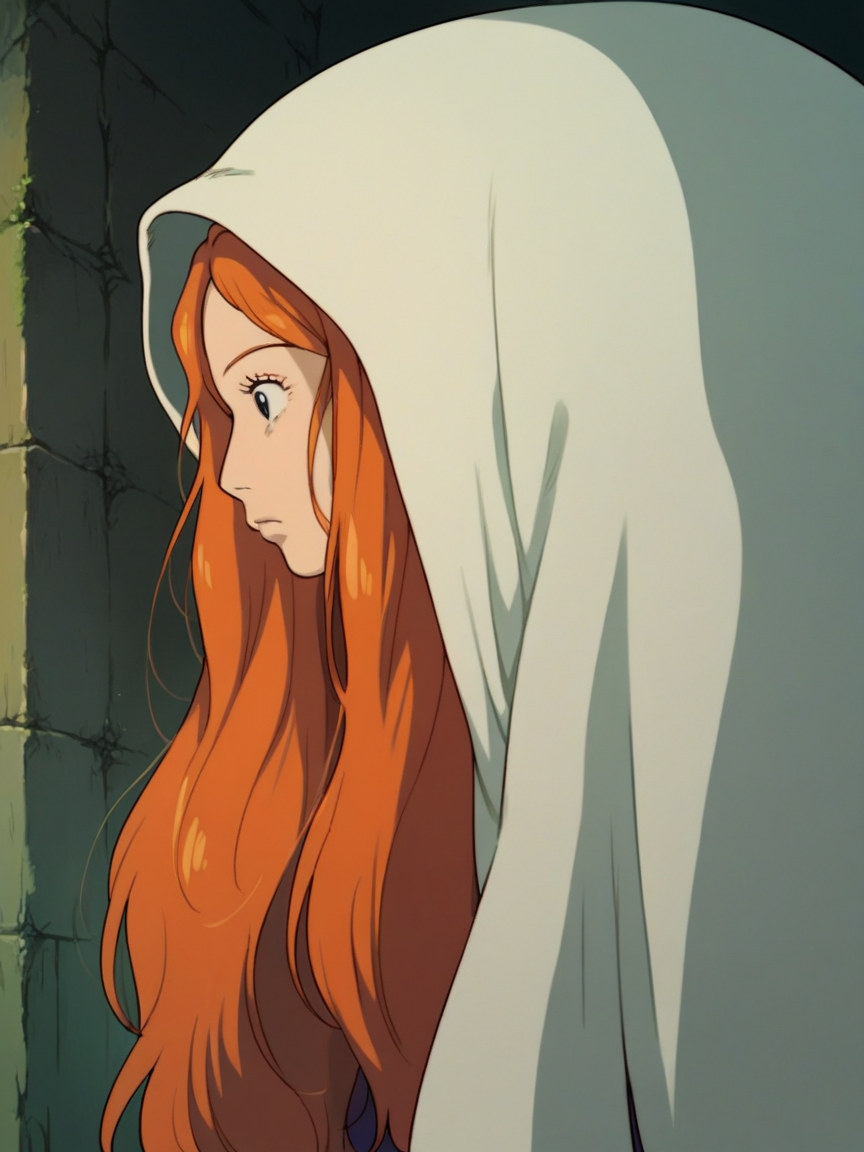 score_9, score_8_up, score_7_up, score_6_up, score_5_up,   <lora:Ghibli2XLP:1> ghibli, solo, 1girl, long hair, ginger hair, curvy, ghost,