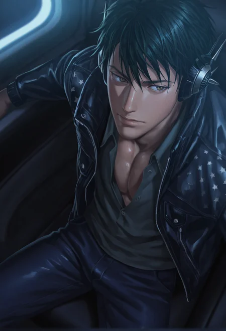 1boy, male focus, 2. Sitting, jacket off, shirt half-pulled up, pants unbuttoned:, close up_1.6, slightly from the side, slightly from above, dynamic angle, abstract background, masterpiece, best quality, amazing quality, ultra-detailed, absurdres, cinematic lighting, realistic shading, intricate details, shiny skin, newest, 8k resolution, octane render, <lora:Prince_of_tennis_Echizen_Ryoga:0.8>