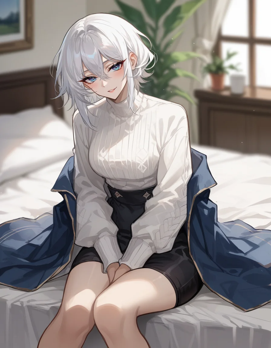 score_9, score_8_up, score_7_up, source_anime, solo, bedroom, 1girl, blurred background, sitting, remsrar, white hair, <lora:remsrar:0.8>