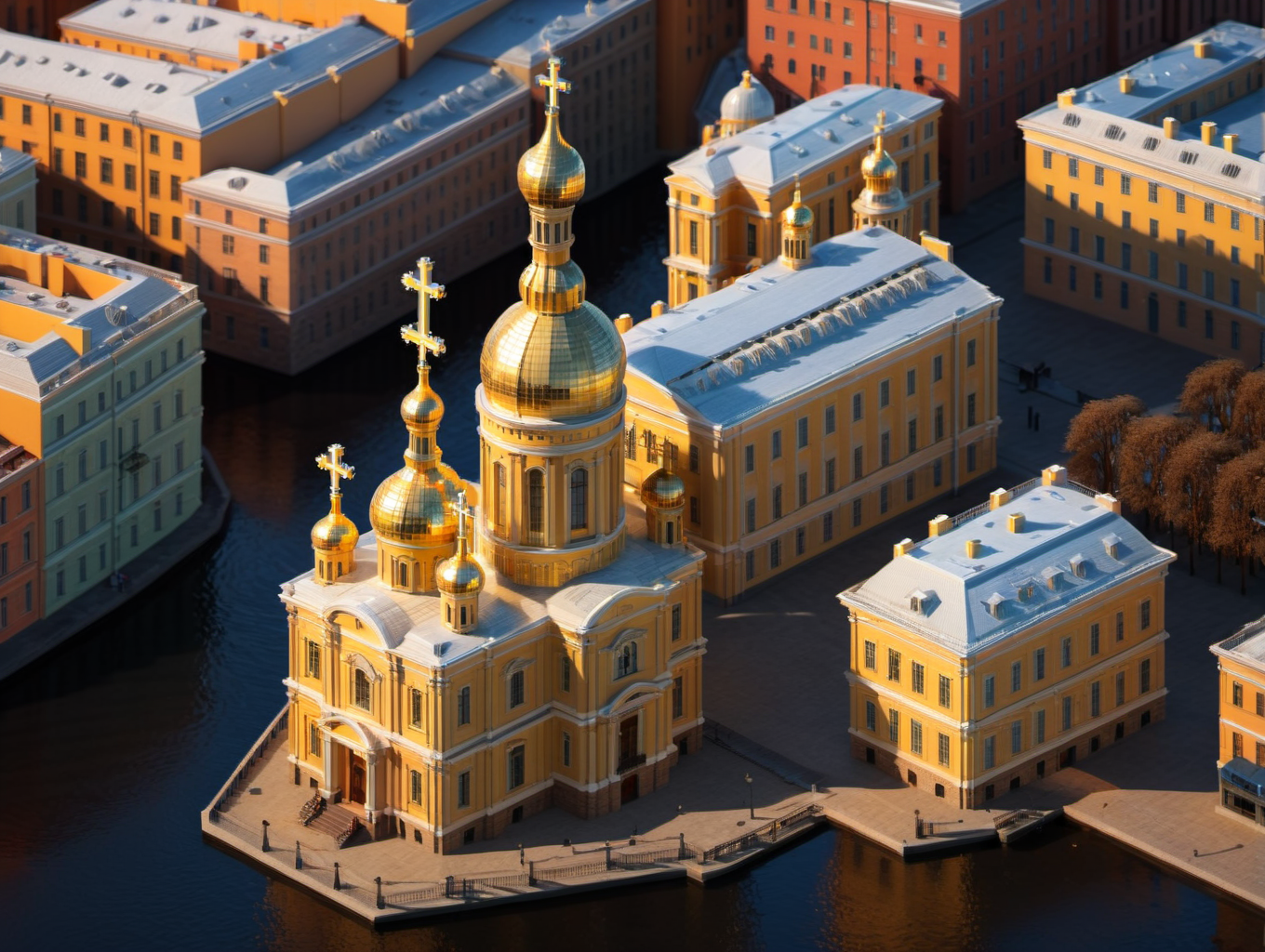 voxel style, cross, spire, water,
high quality, beautiful,
golden hour, shadow,  
8k uhd, dslr, soft lighting, high quality, film grain, Fujifilm XT3, extremely detailed, saint petersburg
<lora:piter-step00022500:0.9>   <lora:VoxelXL_v1:0.75>