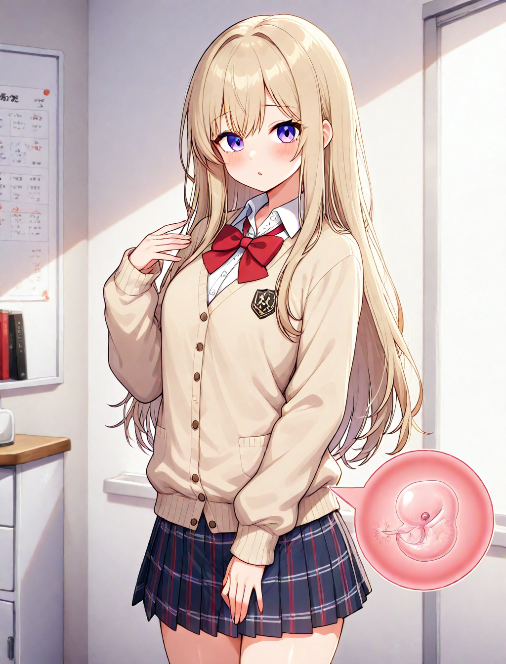 <lora:fetus_XL_illustrious-noob_v1:1> fetus, 1girl, school uniform,, best quality, high quality,masterpiece, highres,neswst,