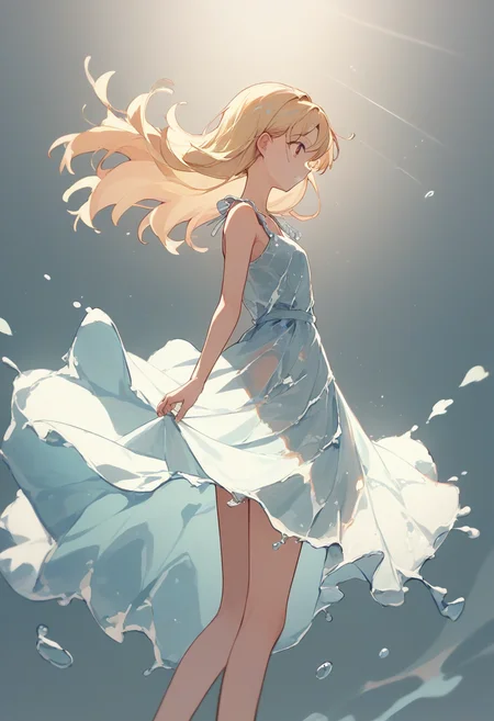 score_9, score_8_up, score_7_up, score_6_up, source_anime, <lora:water_dress_v0.2-pony:1>
1girl, long hair, blonde hair, 
liquid dress, sundress,