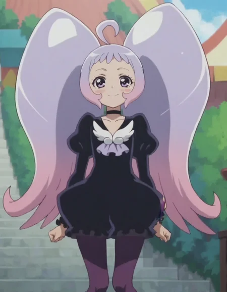 score_9, score_8_up, score_7_up, anime screencap, solo,1girl, nicosmapre,puffy sleeves, black dress, purple pantyhose, choker, smile, looking at viewer, cowboy shot,blush<lora:nico:0.8>