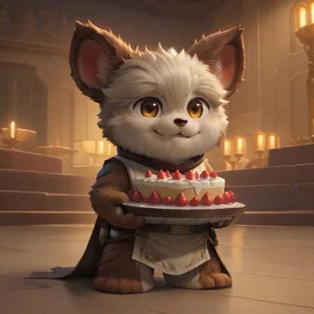 (((furry character))), (((Nubs_pooba))) eating cake in the canteen, portrait, BREAK, masterpiece, ((detailed background)), ((dynamic background)), 8K, (masterpiece:1.5), intricate details, highly detailed, extreme detail, octane render, unreal engine, ((anime art)), best quality, highres, (detailed face:1.5), ((full_body)), UHD, (((perfect hands))), low light