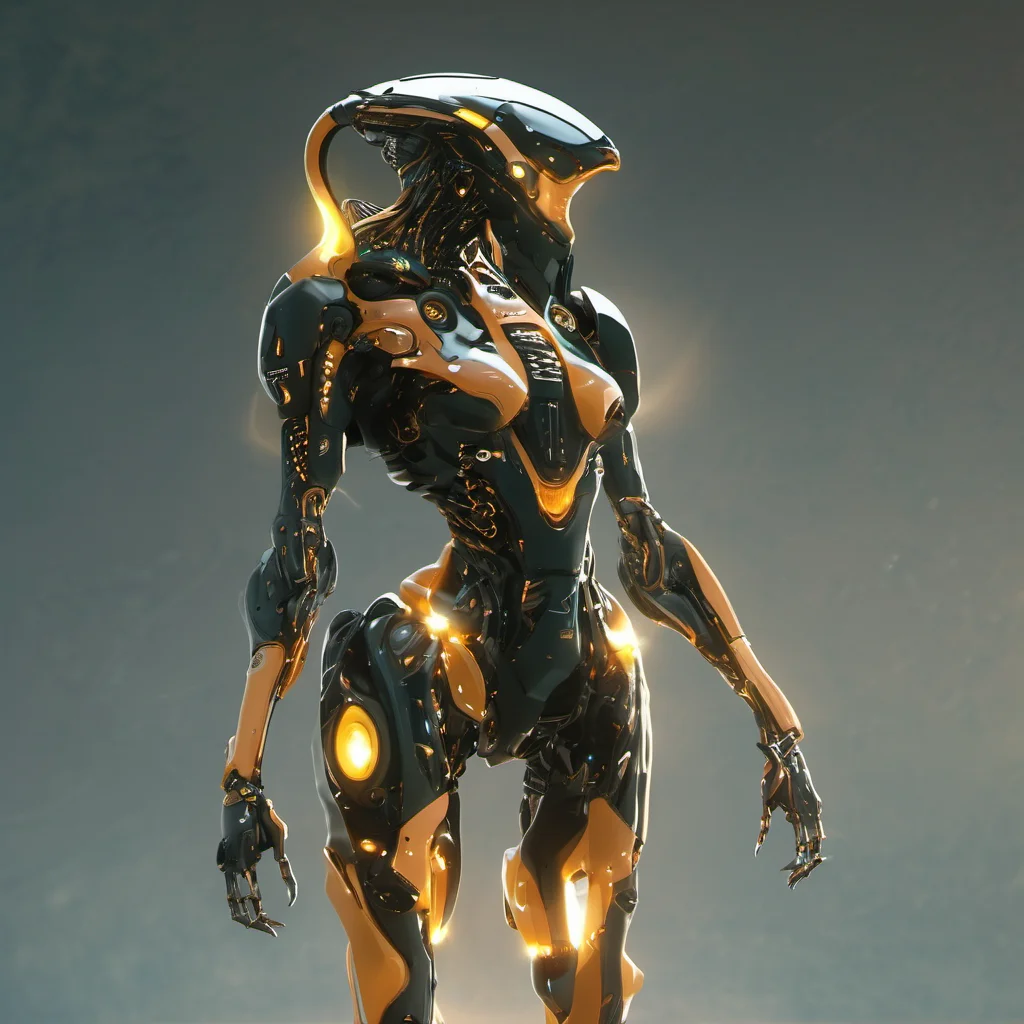 Alien-themed FUNDING,future,concept robot,standing,full body,glowing,robot,black background,mecha,science fiction,scythe,<lora:FN_WeiLai-000005:1>,1girl, . Extraterrestrial, cosmic, otherworldly, mysterious, sci-fi, highly detailed