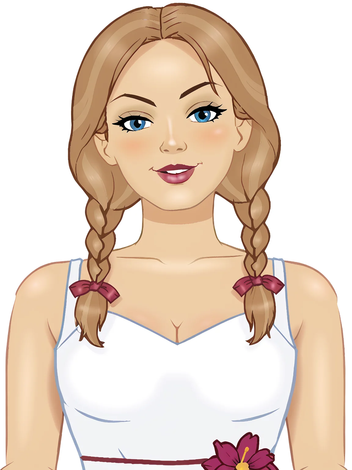1girl, ptwoman, <lora:ptwoman:0.7>
score_7_up, 1Girl, Dress, White dress, Twin Braids, Lipstick, Flower on dress, hair ribbon, blue eyes
white background, look at viewer
smug, eyebrow up, raised eyebrow
(white background, simple background, plain background)
<lora:Annabelle_Doll_The_Conjuring_Pony_r1:1>