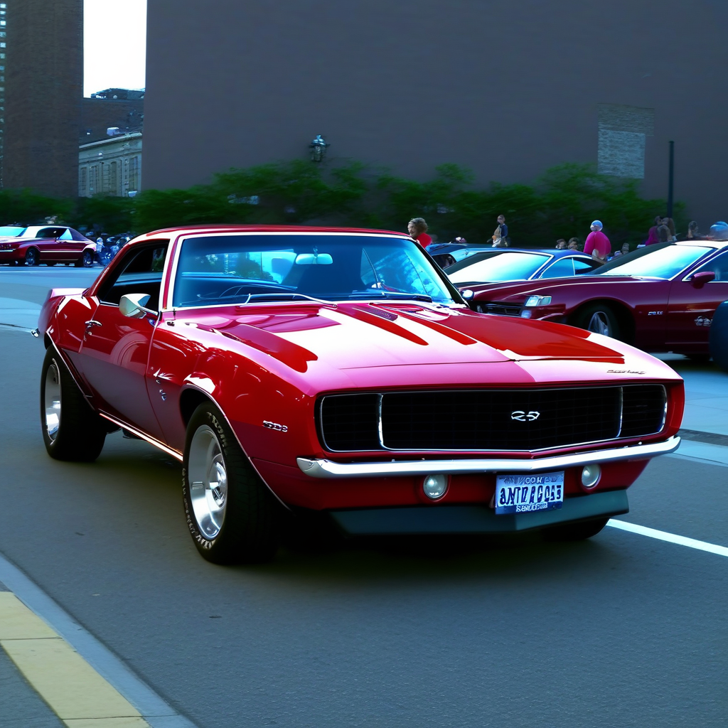 red camaro, city