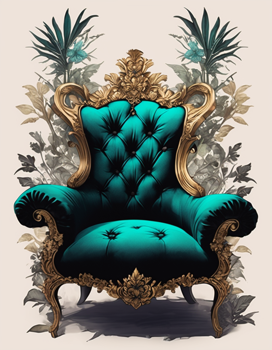concept art <lora:CivitAI_64_ALL:0.6>, black ink art, Muted Colors, Cosplay Photograph, Herbarium, Crowcore, Luminous Fantastical Armchair, with Baroque adornments, CivitAI Fusion Style . digital artwork, illustrative, painterly, matte painting, highly detailed