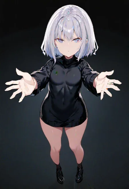 1girl, solo, full body, closed mouth, expressionless, looking at viewer, standing, reaching towards viewer,
masterpiece, best quality, very aesthetic, absurdres,