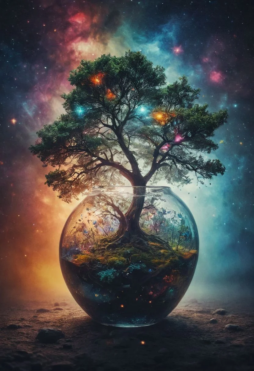 What if there was a solar system inside a large glass vase emanating the bright colors of the galaxy and a incredible tree full of stars around it came out of the vase?
Wide range of colors., Dramatic,Dynamic,Cinematic,Sharp details
Insane quality. Insane resolution. Insane details. Masterpiece. 32k resolution.
<lora:add-detail-xl:0.95> <lora:dvr-lnds-sdxl:0.3> dvr-lnds-sdxl <lora:MJ52:0.25> <lora:ral-apoctvisn-sdxl:0.3> ral-apoctvisn <lora:zavy-cntrst-sdxl:0.35> dark, chiaroscuro, low-key <lora:zavy-rmlght-sdxl:0.41> zavy-rmlght <lora:SDXLFaeTastic2400:0.225>
