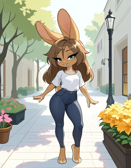 masterpiece, best quality, very aesthetic, absurdres,
outdoors, casual,
full body, posing,
seductive smile, parted lips, long eyelashes,
<lora:Aubrey_Sky_v01_NAIXL:1>
4ubr3y5ky,1girl,solo,furry,furry female,rabbit girl,long hair,brown hair,rabbit ears,green eyes,animal nose,body fur,brown fur,rabbit tail,