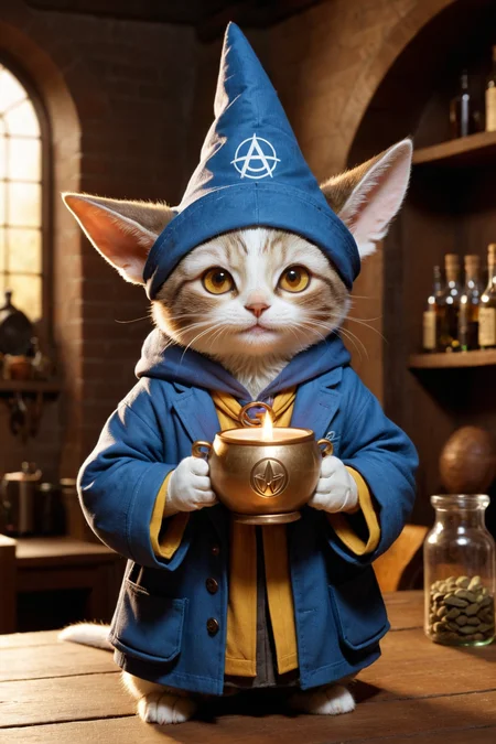 mythical cute alchemist by Casey Baugh and Emiliano Ponzi <lora:more_art:0.35> <lora:RMSDXL_Enhance:0.50> <lora:RMSDXL_Creative:0.50> <lora:RMSDXL_Photo:0.50> <lora:RMSDXL_Darkness_Cinema:0.50> <lora:clothing_slider:1.50> <lora:great_lighting:1.50> <lora:aesthetic:1.50> <lora:looking_at_viewer:1.50> <lora:photorealistic_portrait_v2:0.25> <lora:attractive_v2:0.15> <lora:extremely_detailed_v2:0.25> <lora:add_detail:0.25> <lora:perfect_eyes:0.25> <lora:perfect_hands:0.50> <lora:midjourney:-0.15>