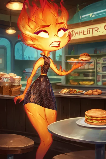 score_9, score_8_up, score_7_up, <lora:emberPony:1> ember, solo, curly top knot, sleeveless crisscross dress, rolling over, uncontrollable laughter BREAK
cafeteria, masterpiece by momotdart
