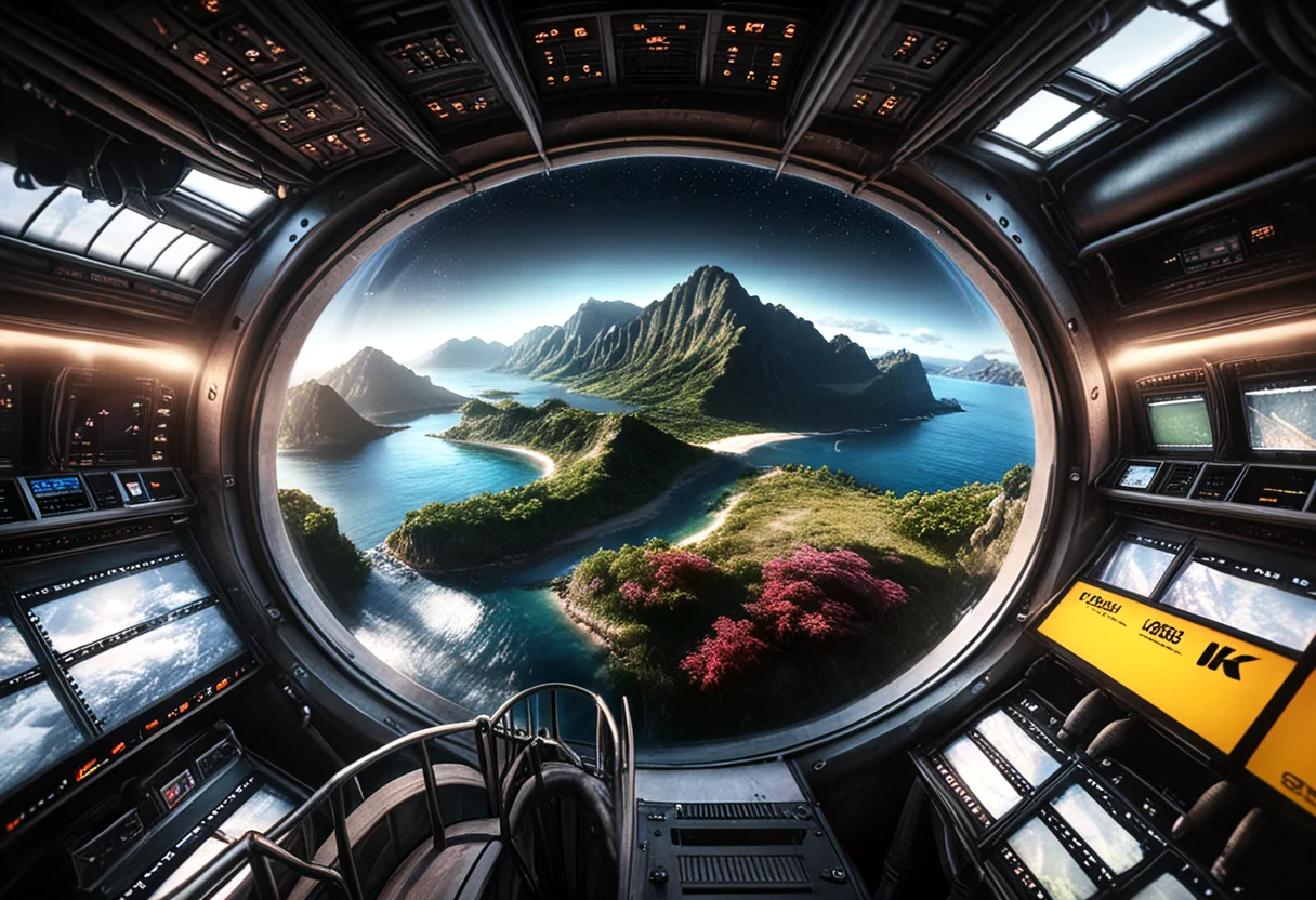 (Midnight, long focal length), A beautiful island located in the south pacific.  A large mountain rises from the center of the island with rich (gold:red:purple) vegetation. The beauty of the island with the mountain is awe inspiring.  It's a lovely, clear night with the stars and moon in view. Photo-realistic, eldoria, masterpiece, 2000s vintage RAW photo, photorealistic, film grain, candid camera, color graded cinematic,  sharp focus, highly detailed, high quality, digital intricate details, light reflection, trending on artstation, sharp focus, photo-realistic, hyper-realism, In the eldoria style,  no humans, donmn1gh7xl,  donm3v1lm4dn355xl, hkevil, tbh295
(embedding:ziprealism-SDXL)