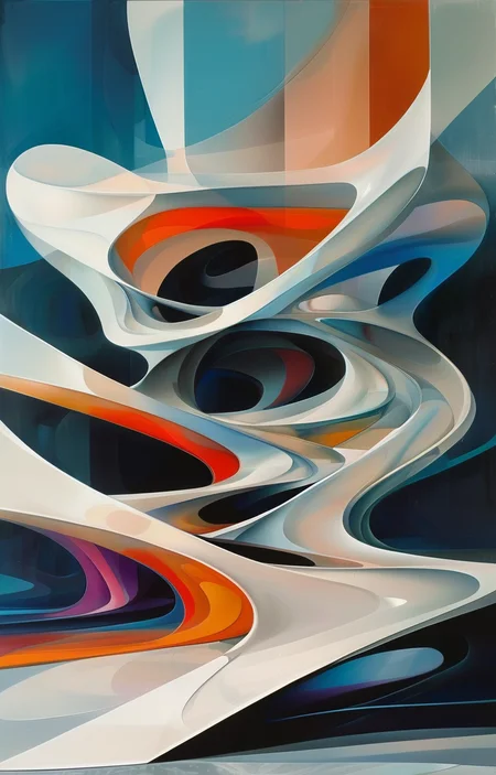 masterpiece,best quality,<lora:tbh307-sdxl:0.9>,illustration,design by Zaha Hadid Postmodern corporate headquarters with playful, colorful elements reminiscent of Michael Graves