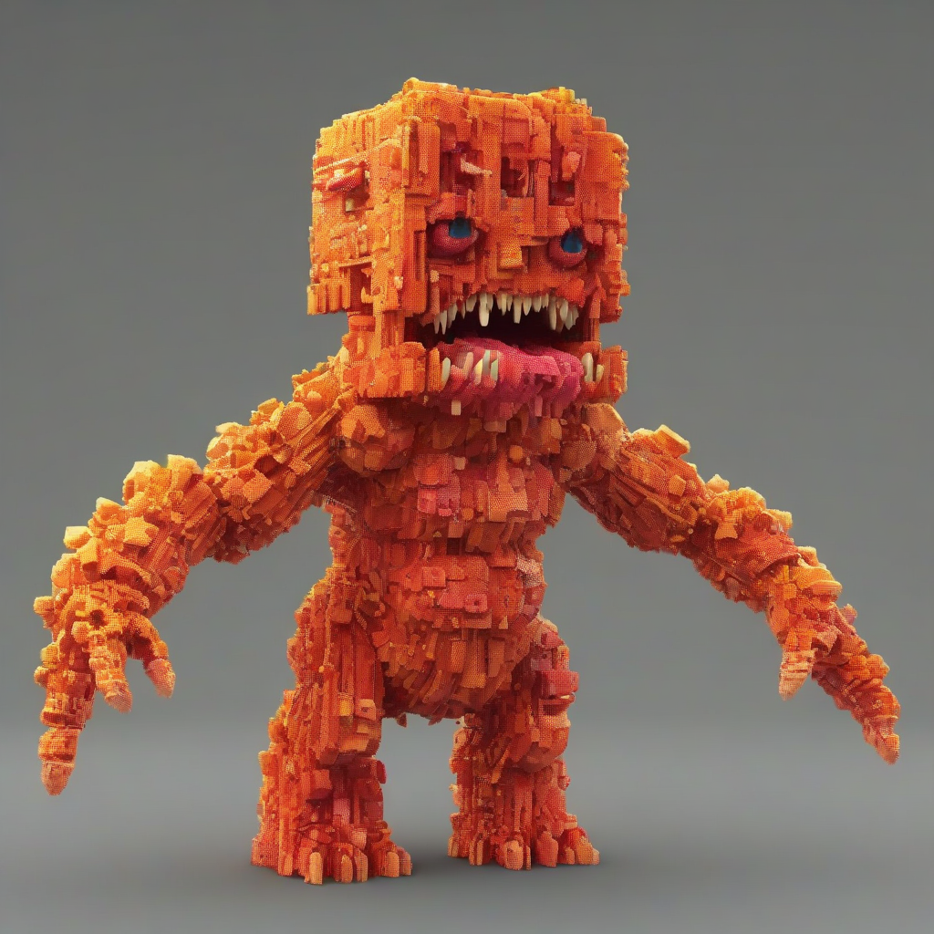 <lora:fx-monsters-xl-pgy:0.5>fx-monsters screaming man, voxel style