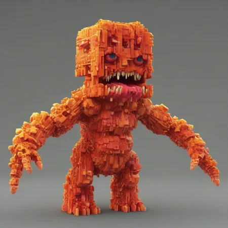 <lora:fx-monsters-xl-pgy:0.5>fx-monsters screaming man, voxel style