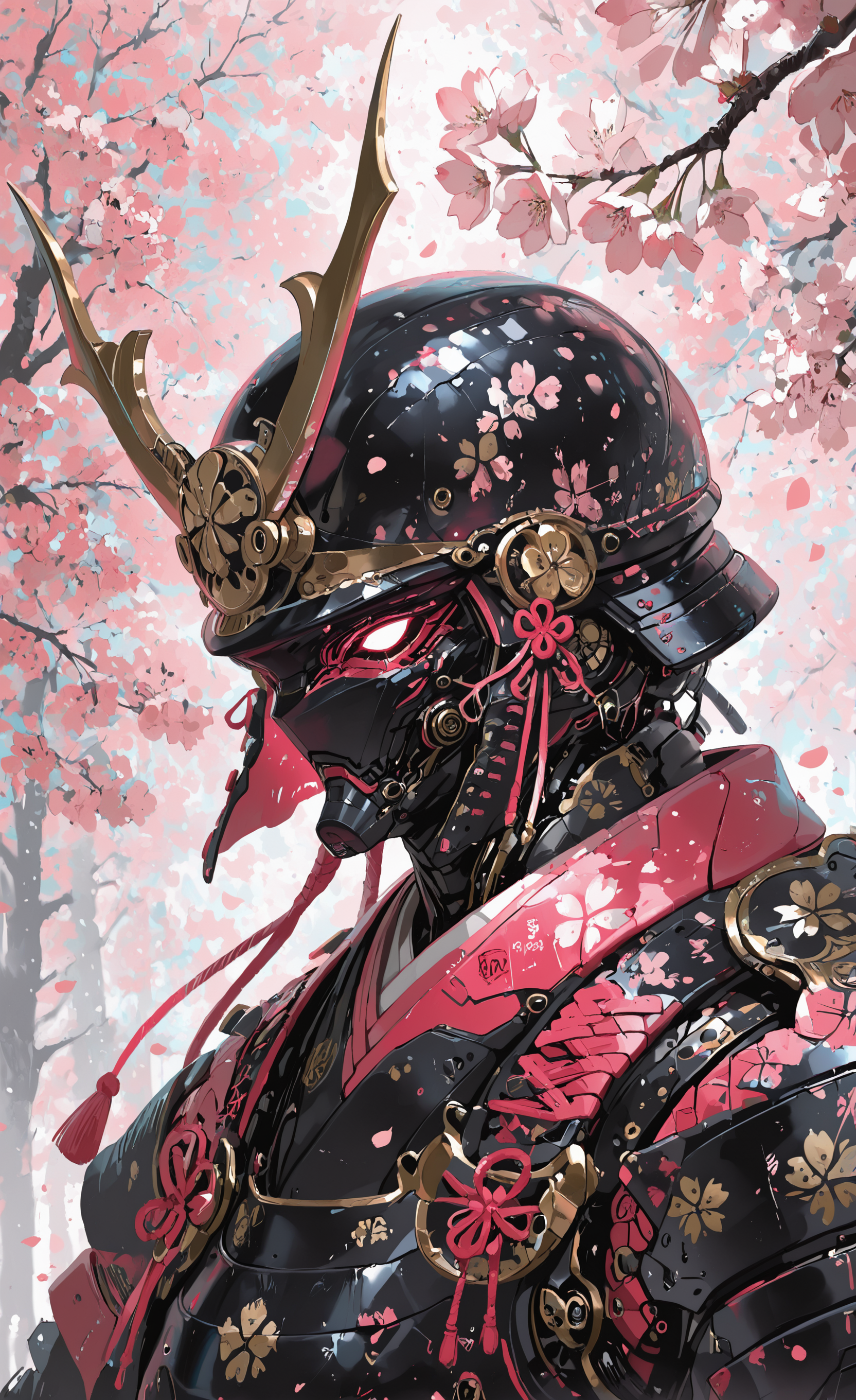 masterpiece, best quality, good quality, very awa, newest, highres, absurdres, solo, flower, armor, no humans, petals, helmet, portrait, robot, cherry blossoms, mecha, japanese armor, samurai, kabuto \(helmet\), limited palette, xxx667_illu,
15546+456868 <lora:illustriousXL_stabilizer_v1.23:0.3> <lora:NOOB_vp1_detailer_by_volnovik_v1:0.3> <lora:ponyv6_noobE11_2_adamW-000017:0.3> <lora:114558v4df2fsdf5:0.6> <lora:mon_monmon2133:0.5> <lora:-_iLL_-_the_edgy_mech_V3.0:0.7>